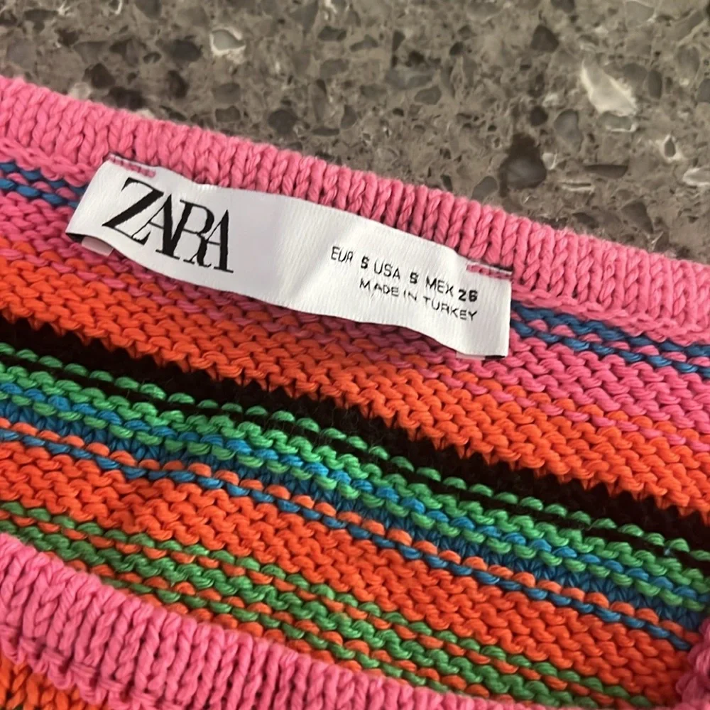 Zara Colorful Striped Knit Halter Top - Picture 2 of 4